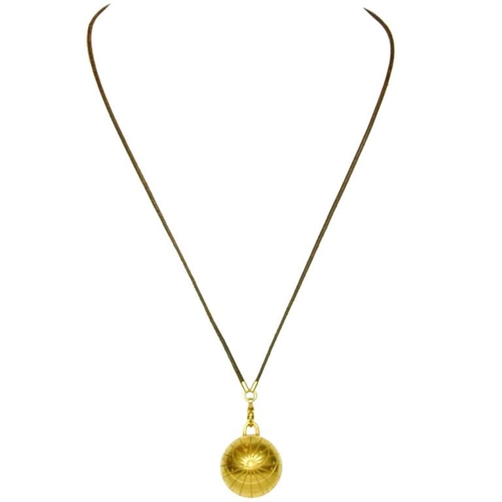 Authentic Hermes Limited Edition Zodiac Globe Pendant Locket In Gold Tone